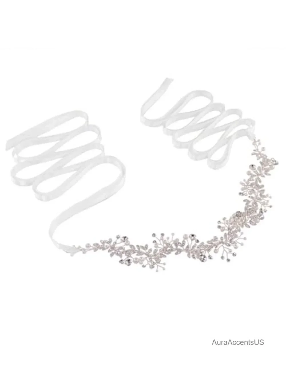 Rhinestone Pearl Bridal Belt, Handmade Tulle Sash for Wedding